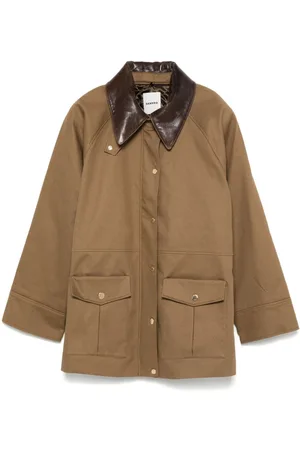 Sandro Leather-collar coat