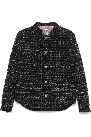 Thom Browne Denim ribbon tweed jacket