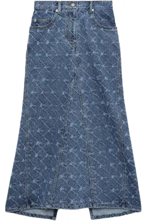 SJYP Patterned-jacquard midi skirt