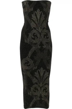 Wolford X ETRO baroque-jacquard metallic midi dress