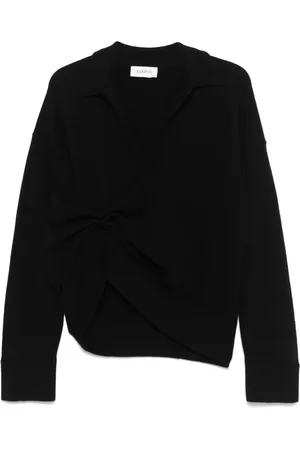 LANEUS Gathered polo sweater