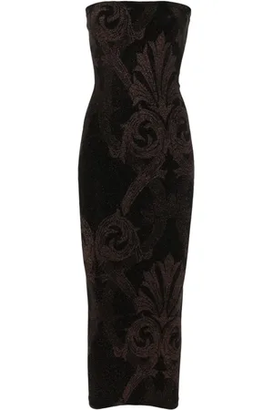 Wolford X ETRO floral-jacquard metallic midi dress