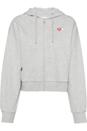 Chocoolate Heart-appliqué cropped hoodie