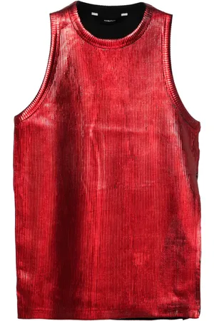pushBUTTON Metallic-effect tank top