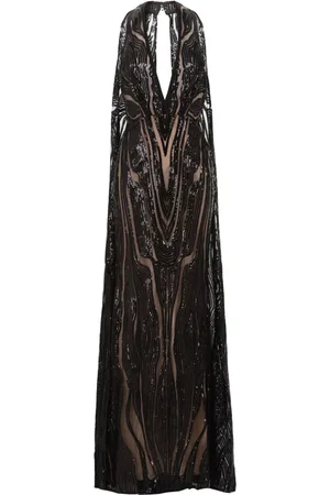Elie saab Sequinned halterneck gown