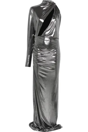 AMEN Laminated jersey maxi dress