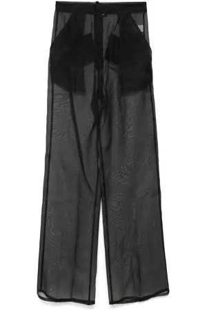 Oseree Crystal-embellished wide-leg trousers