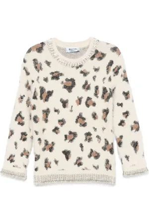 Blugirl Animalier-jacquard rhinestone sweater