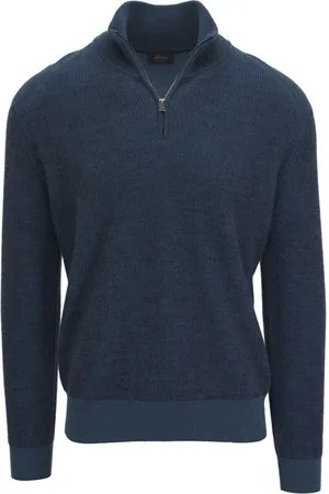 BRIONI Ribbed-knit half-zip jumper