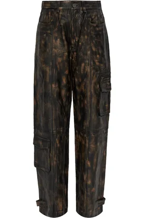 Gestuz Straight-leg leather trousers