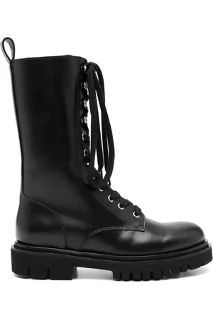 ANNA F. Leather combat boots