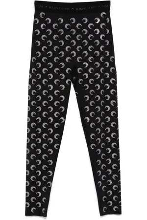 Marine Serre Crescent Moon-embellished leggings