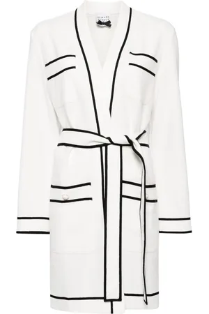 Edward Achour Paris Contrasting-trim belted coat
