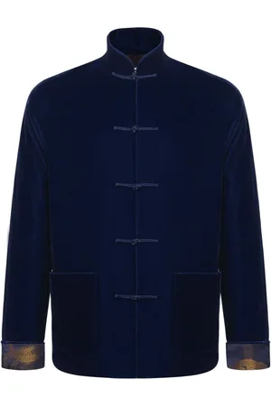SHANGHAI TANG Velvet dragon-jacquard silk-lining jacket