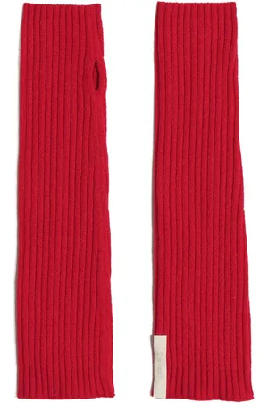 Apparis Ribbed-knit fingerless gloves