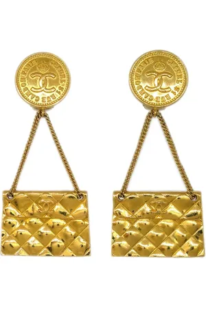 CHANEL 1988 Bag clip-on dangle earrings