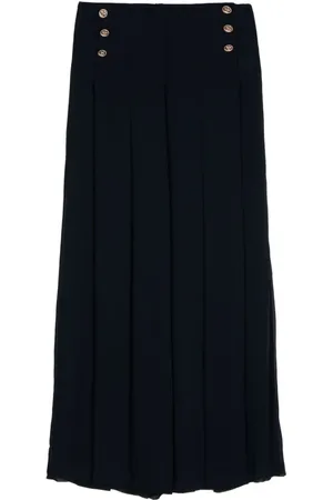 Edward Achour Paris Button-detailed wide leg trousers