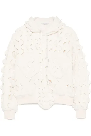 JUNTAE KIM Laser-slashed fleece hoodie