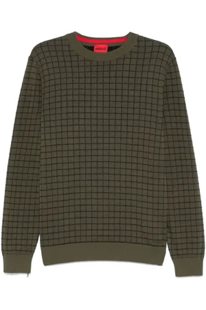 HUGO BOSS Grid-pattern sweater