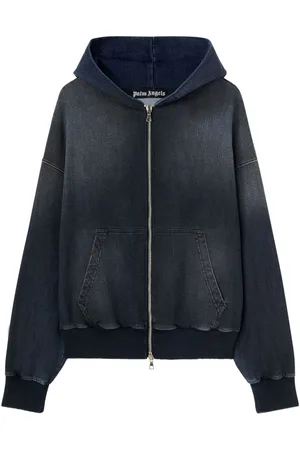 Palm Angels Monogram-print hooded denim jacket