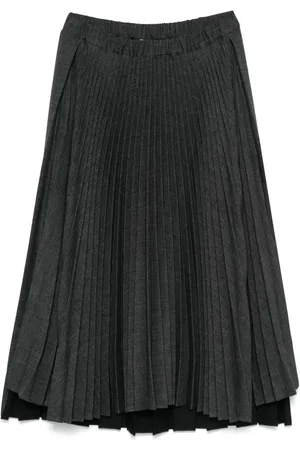 Plan C Plissé midi skirt