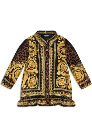 VERSACE Barocco-print silk dress