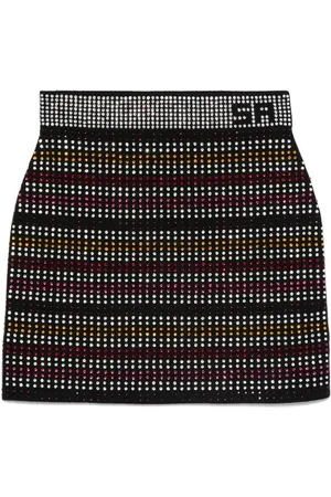 Sonia by Sonia Rykiel Rhinestone striped mini skirt