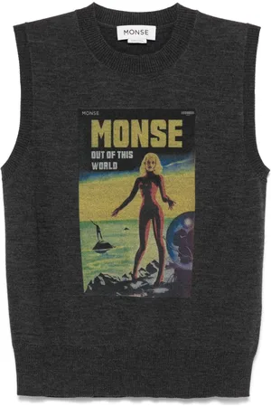 MONSE Lady-print knitted vest