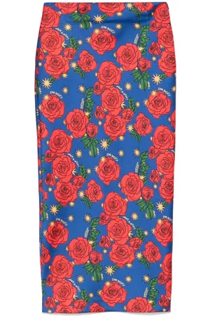 ALESSANDRO ENRIQUEZ Mix-print midi skirt