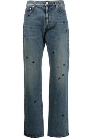 UNDERCOVER Embroidered straight-leg jeans