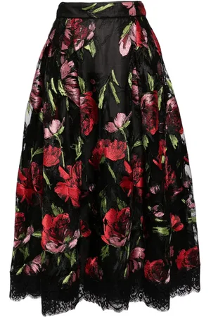 SHIATZY CHEN Libre collection electric-embroidered rose skirt