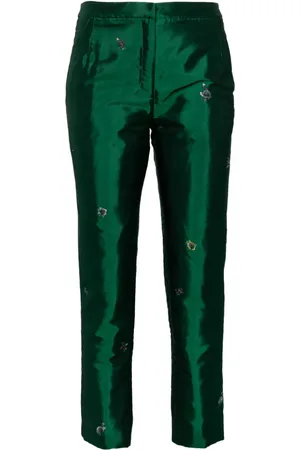 SHIATZY CHEN Floral embroidery straight trousers