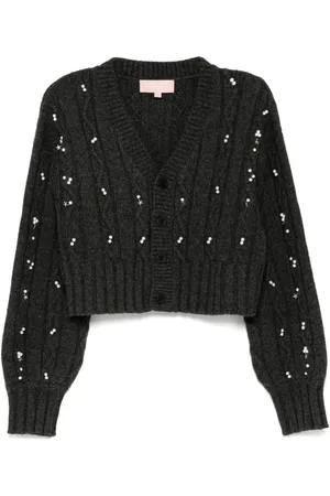BAPY Faux-pearl embellished cardigan