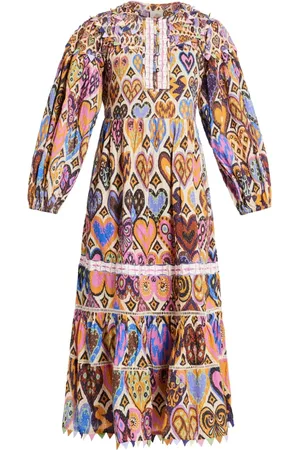 Farm Rio Heart-print midi dress