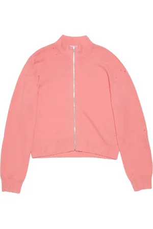 Acne Studios Distressed-effect zip-up cardigan