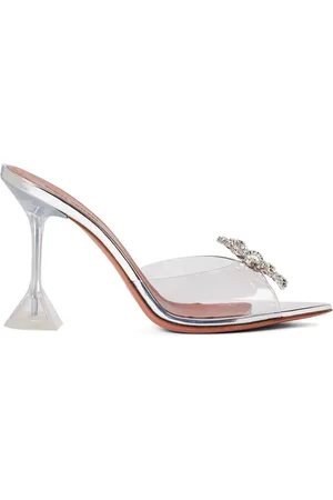Amina Muaddi 95mm Rosie transparent mules