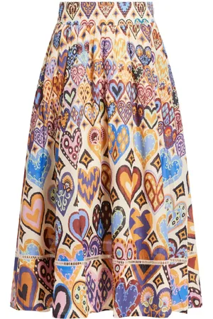 Farm Rio Hearts Ikat maxi skirt