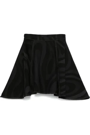 PUCCI Junior Abstract-print denim skirt
