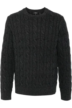 THEORY Cable knit mock neck sweater