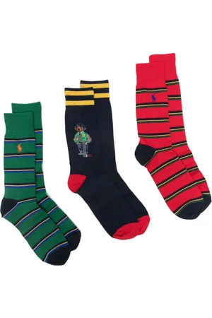 Ralph Lauren Polo Bear motif socks (pack of three)