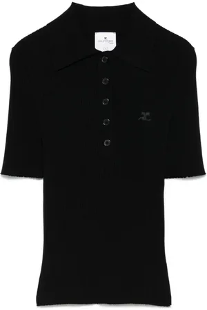 Courrèges Iconic ribbed-knit polo shirt