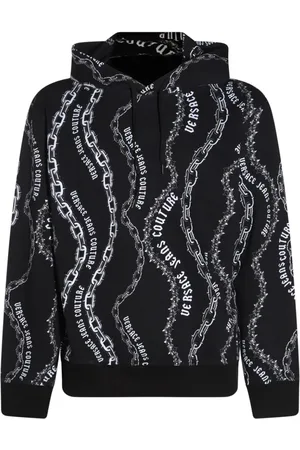 VERSACE Logo-print cotton hoodie