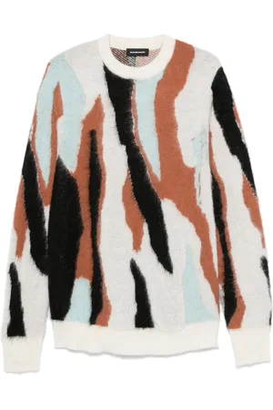SALVATORE SANTORO Abstract-intarsia sweater