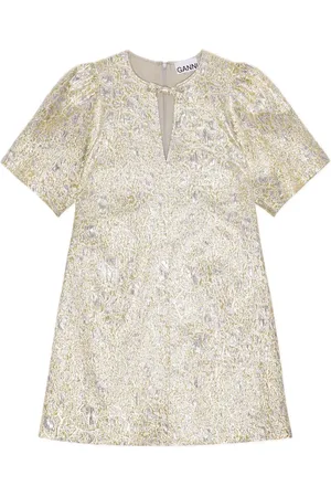 Ganni Patterned-jacquard mini dress