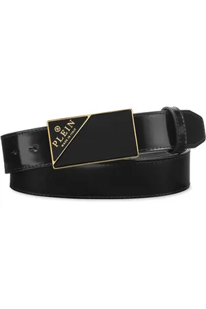Philipp Plein Logo buckle leather belt