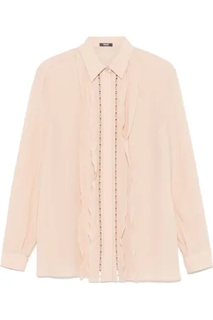 VERSACE Ruffled silk shirt