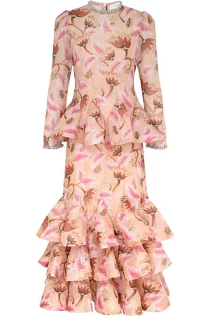 ZIMMERMANN Illustration-print tiered dress