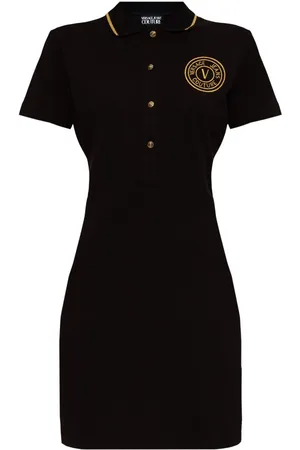 VERSACE Embroidered-logo dress