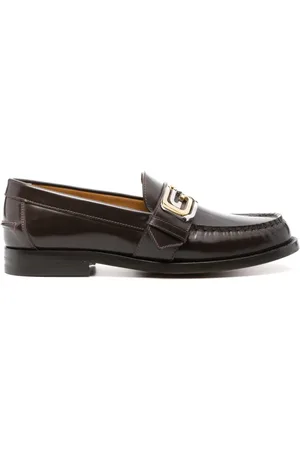 Gucci Logo-plaque leather loafers