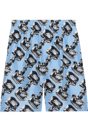 Gucci 3D Glass Horsebit-print silk shorts